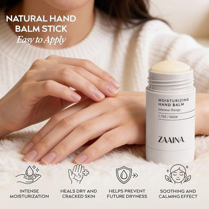 ZAAINA Intensive Hand Balm Stick – Deep Moisturizing for Dry, Cracked Hands (1.7 oz)