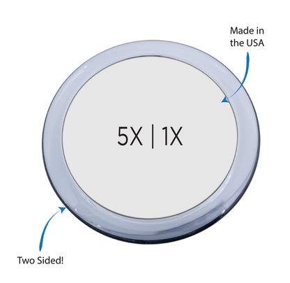 Zadro 5X Two-Sided 4-Inch Acrylic Compact Mirror  Clear & Portable