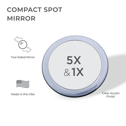 Zadro 5X Two-Sided 4-Inch Acrylic Compact Mirror  Clear & Portable