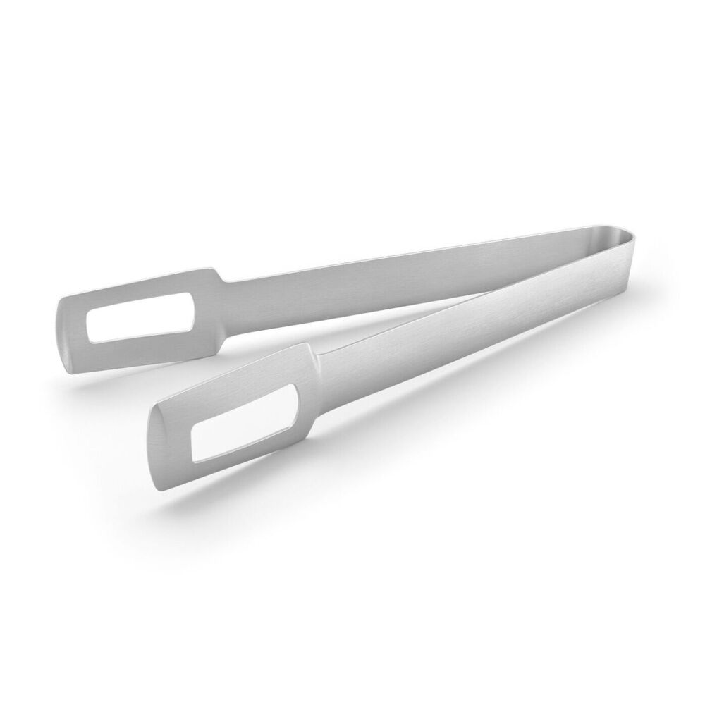Zack Donare Brushed Stainless Steel Ice Tongs - Premium German Bar Tool 16.5cm