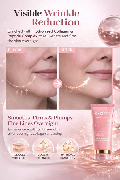 ZAKUTO Korean Formula Collagen Wrapping Mask – Overnight Peel-Off Hydration for Glass Skin