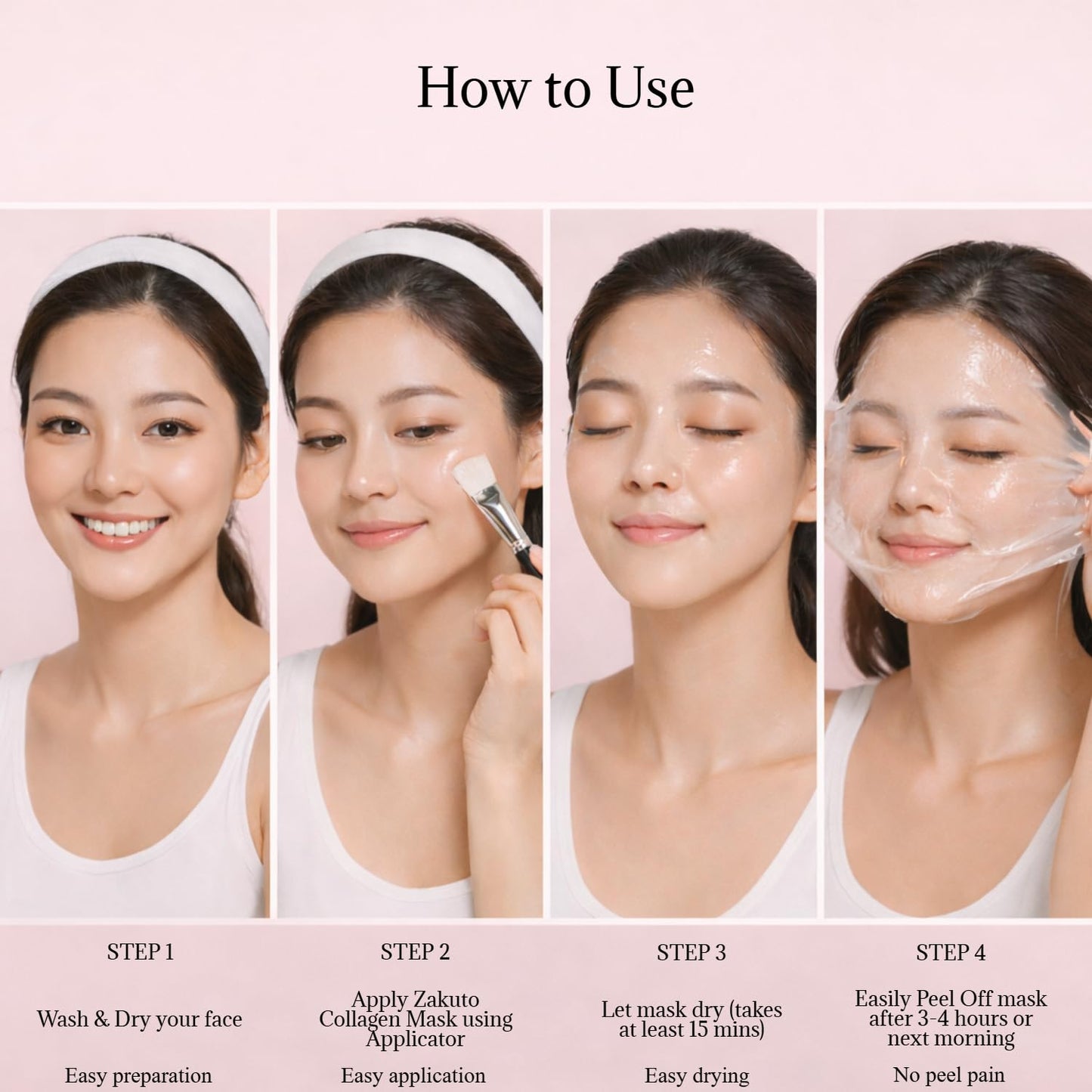 ZAKUTO Korean Formula Collagen Wrapping Mask – Overnight Peel-Off Hydration for Glass Skin