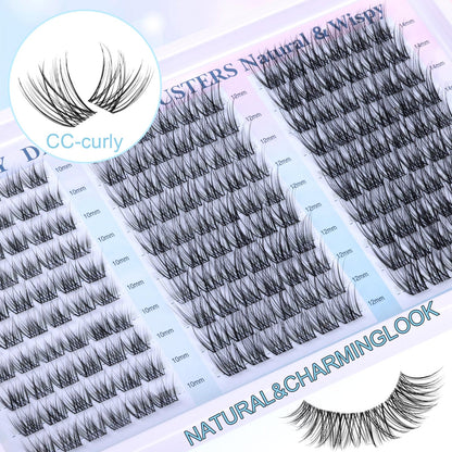 zanlufly Wispy Lash Clusters Kit – DIY Eyelash Extensions (10-14mm) with 2-in-1 Bond & Seal