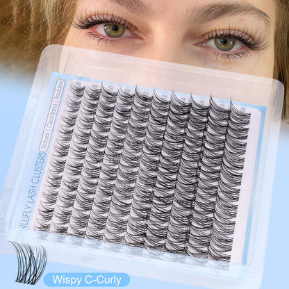 ZANLUFLY Natural Lash Clusters Kit – Invisible Band Wispy DIY Lashes (8–16mm)
