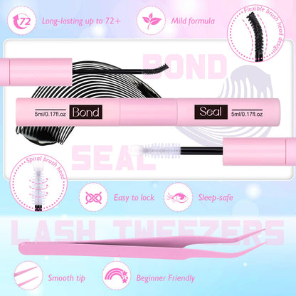 zanlufly Wispy Lash Clusters Kit – DIY Eyelash Extensions (10-14mm) with 2-in-1 Bond & Seal