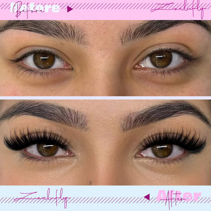 ZANLUFLY Wispy Lash Clusters D Curl 180Pcs | Natural 3D Look, 10-18mm