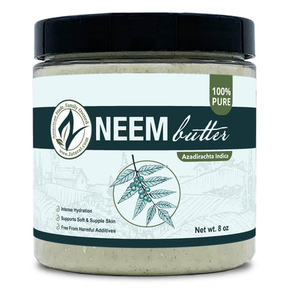 Zatural Neem Butter 4 Pack – Organic Coconut Oil & Neem Oil, Marula, Kokum, Rosemary for Sensitive Skin (8 oz each)