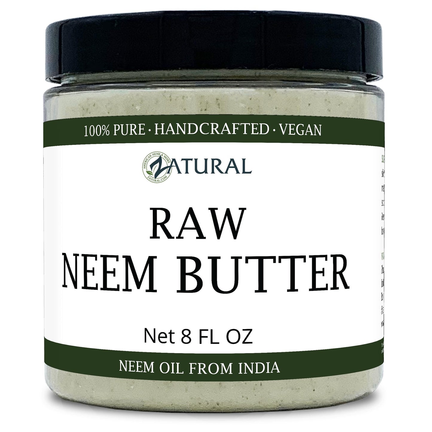 Zatural Organic Neem Butter-Coconut Oil Cream for Sensitive Skin, 2 Pack, 8 oz
