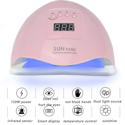 ZDAYOZ Curing Nail Lamp 80W/110W – Quick-Drying UV Gel Nail Lamp (Pink)