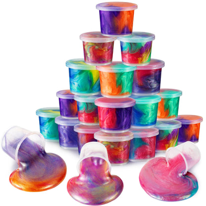ZDTHNSIAT Galaxy Slime Putty 24-Pack – Non-Sticky Fidget Toy for Kids
