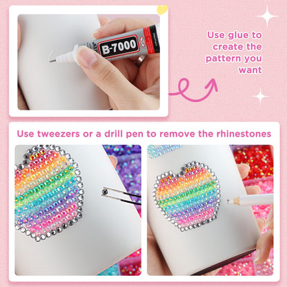 Zefy 40 Colors Resin Jelly Rhinestones – 4mm Bedazzling Kit with 19,000 Pcs & Glue