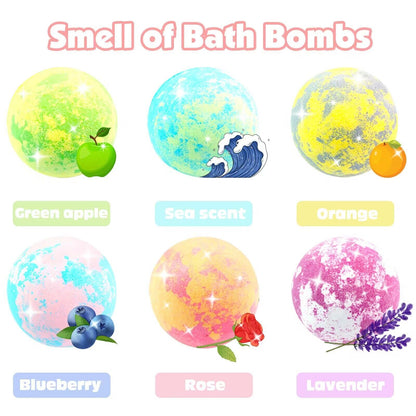 ZEIZHUBN Kids Bath Bombs with Surprise Inside – 6 Colorful Scents and Jewelry Toys