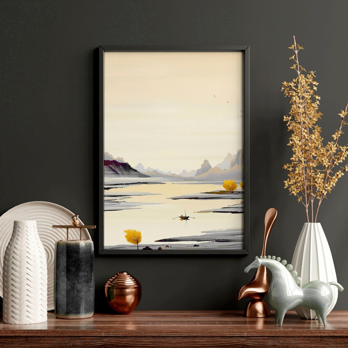 Wall art home office | set of 3 Japanese wall art