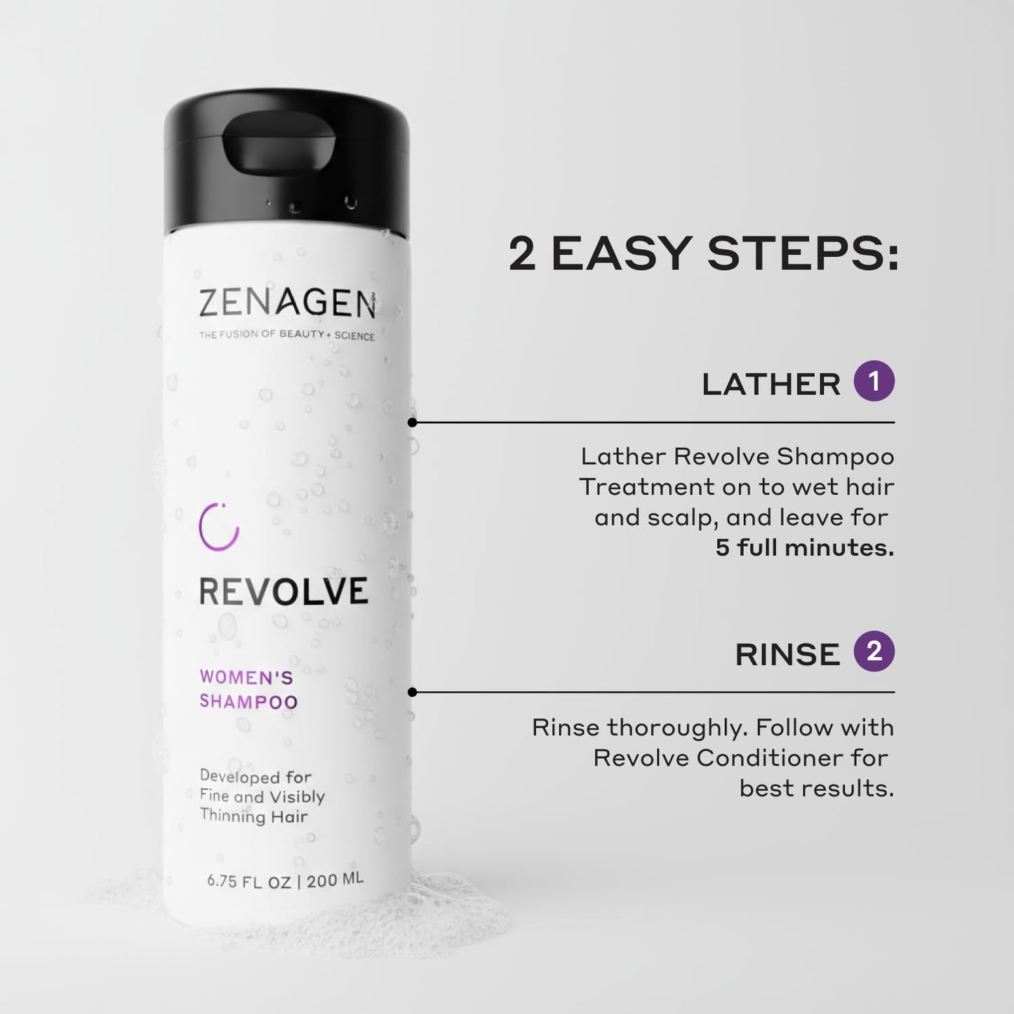 ZENAGEN Revolve Women Trio Kit – Shampoo, Conditioner & Densifying Serum for Fine Hair