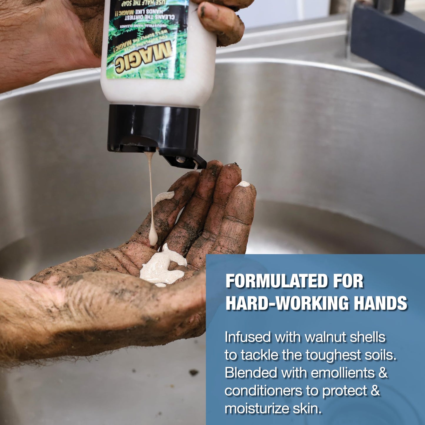 Zenex Magic Hand Soap - Industrial Hand Cleaner with Walnut Scrubbers | 1 Gallon (4 Pack)