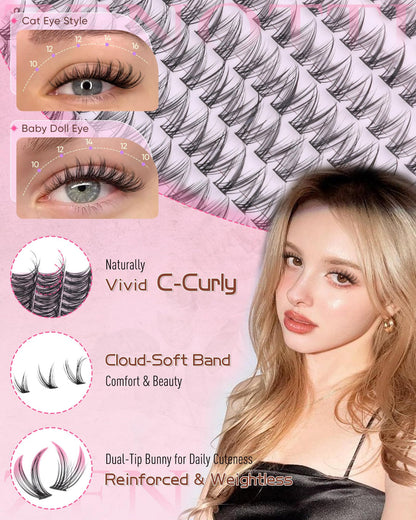 Zenotti Lash Clusters Kit Wispy – DIY Natural Lashes 216pcs (10–16mm)