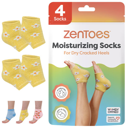 ZenToes Moisturizing Socks – Overnight Heel Treatment with Vitamin E, Olive Oil & Jojoba Oils