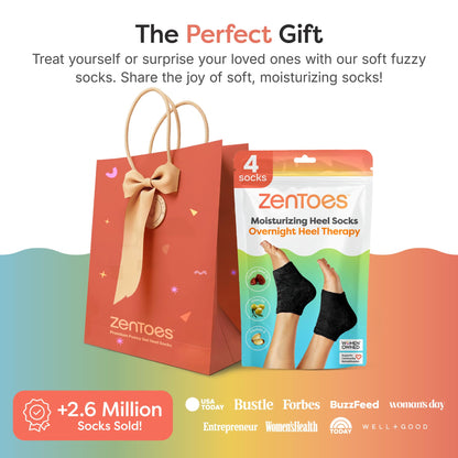 ZenToes Moisturizing Socks for Cracked Heels – Vitamin E, Olive Oil & Jojoba Oil