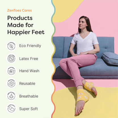 ZenToes Moisturizing Socks – Overnight Heel Treatment with Vitamin E, Olive Oil & Jojoba Oils