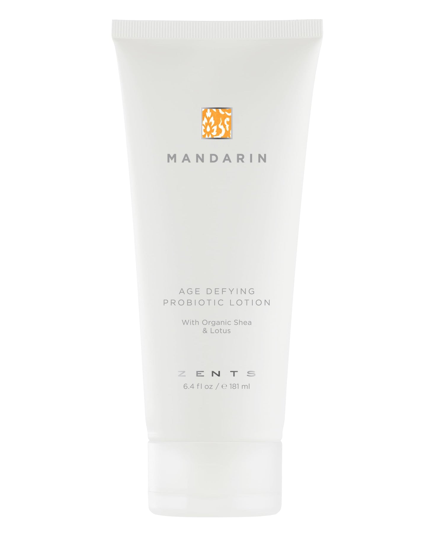 Zents Age-Defying Probiotic Body & Hand Lotion Mandarin | Hyaluronic Acid & Organic Shea Butter | 6.4 oz