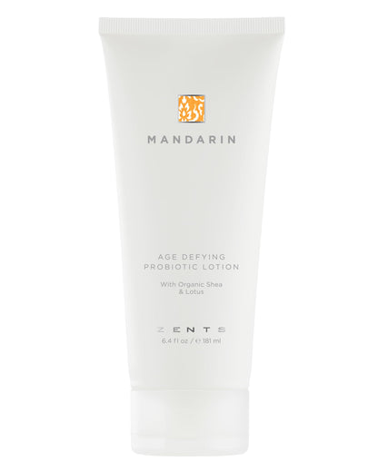 Zents Age-Defying Probiotic Body & Hand Lotion Mandarin | Hyaluronic Acid & Organic Shea Butter | 6.4 oz