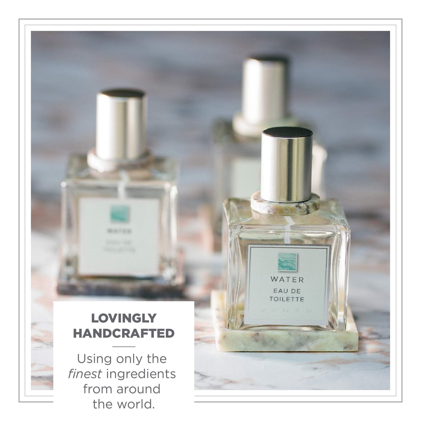 Zents Water Eau de Parfum – Unisex Fresh Scent with Chamomile, Coriander & Lemon | 1.69 oz
