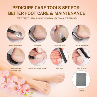 Zephiconn 17-in-1 Electric Foot File Kit – Rechargeable, Waterproof Foot Care Tool