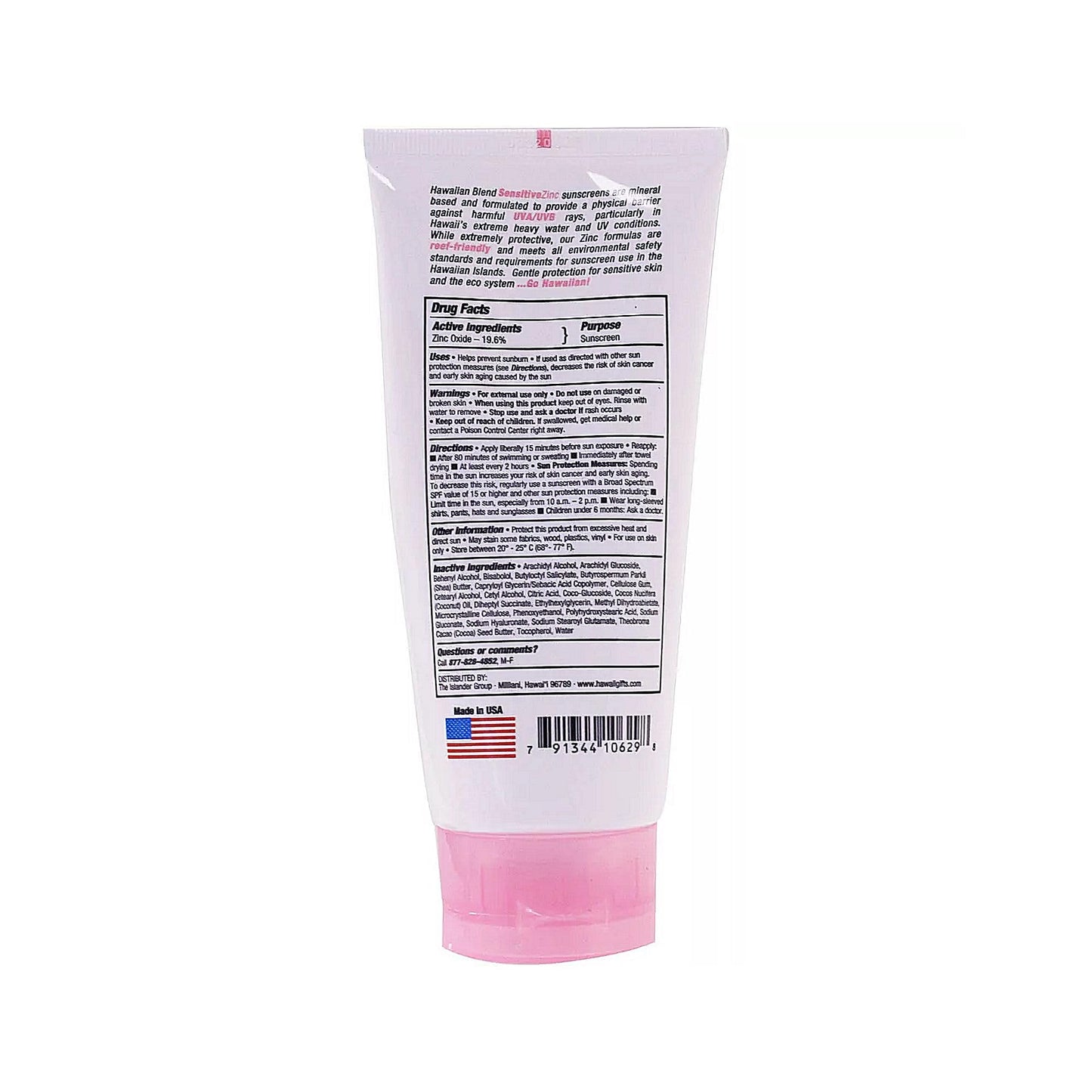Zero Gravity Hawaii Hawaiian Blend Sensitive Skin Mineral Sunscreen SPF 50 - Reef Friendly, 5 oz