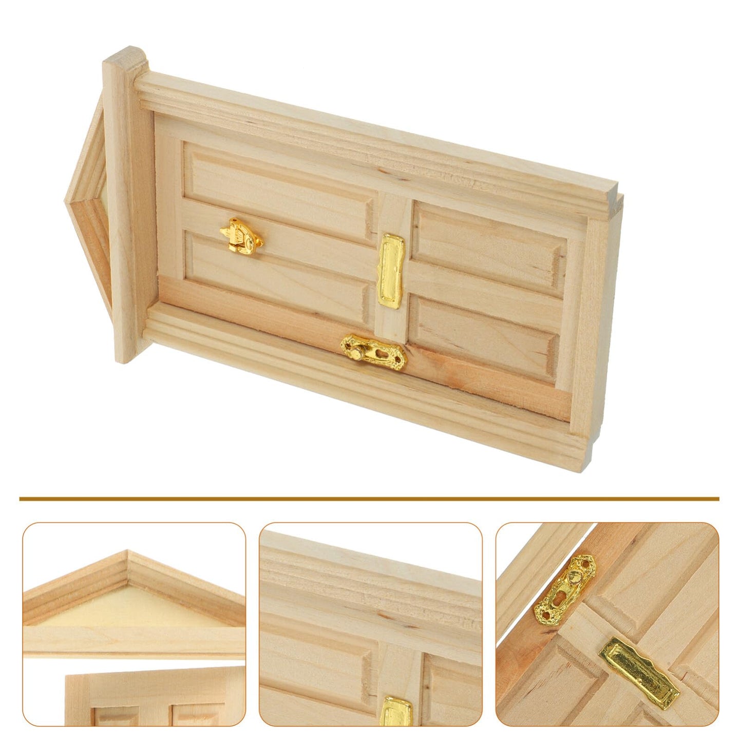 Zerodeko Dollhouse Door 1:12 Scale - Unpainted Wooden Mini Door for DIY Dollhouse Craft