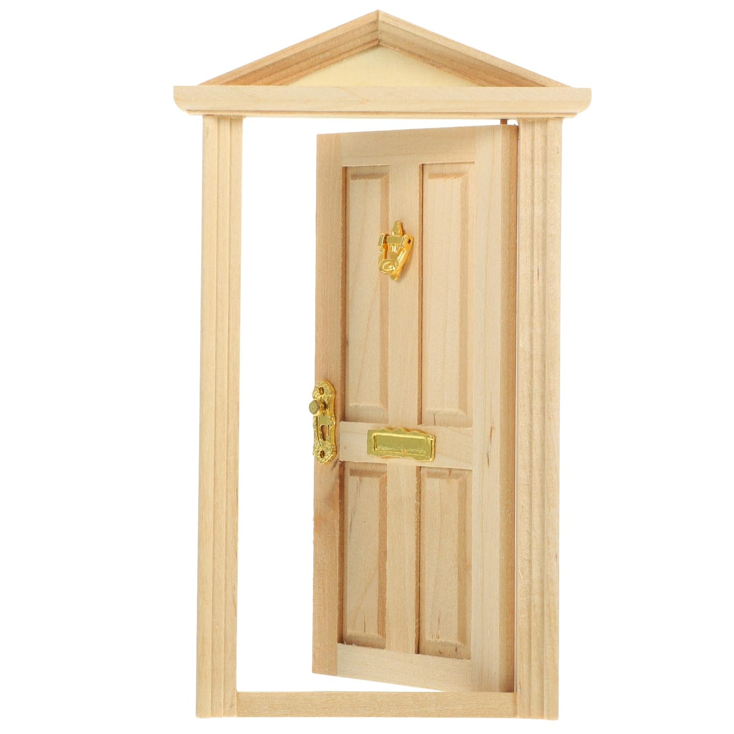 Zerodeko Dollhouse Door 1:12 Scale - Unpainted Wooden Mini Door for DIY Dollhouse Craft