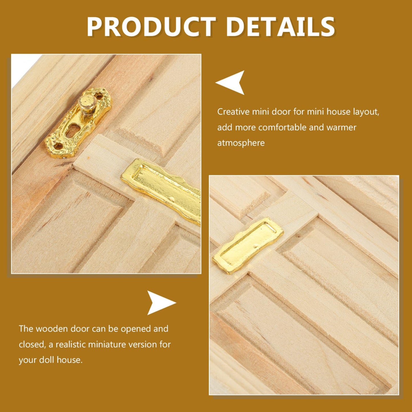 Zerodeko Dollhouse Door 1:12 Scale - Unpainted Wooden Mini Door for DIY Dollhouse Craft