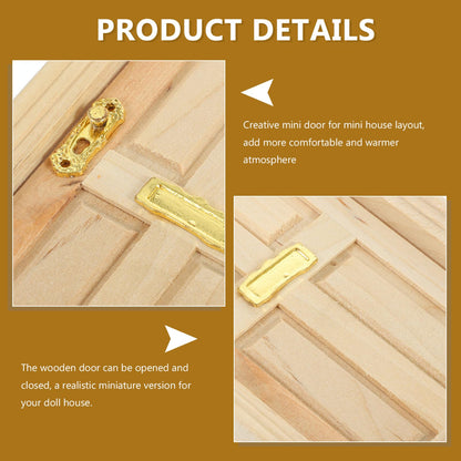 Zerodeko Dollhouse Door 1:12 Scale - Unpainted Wooden Mini Door for DIY Dollhouse Craft