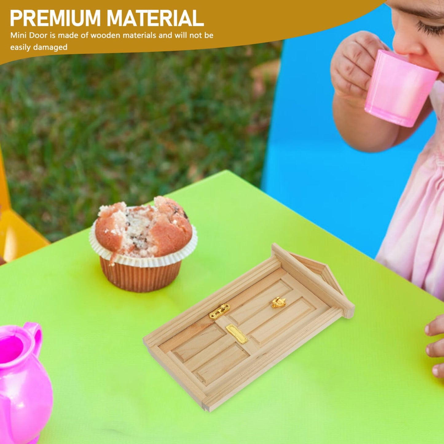 Zerodeko Dollhouse Door 1:12 Scale - Unpainted Wooden Mini Door for DIY Dollhouse Craft