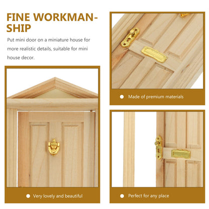 Zerodeko Dollhouse Door 1:12 Scale - Unpainted Wooden Mini Door for DIY Dollhouse Craft