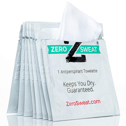 ZeroSweat Antiperspirant Wipes Deodorant | Clinical Strength Protection, 10 Wipes (New & Improved)