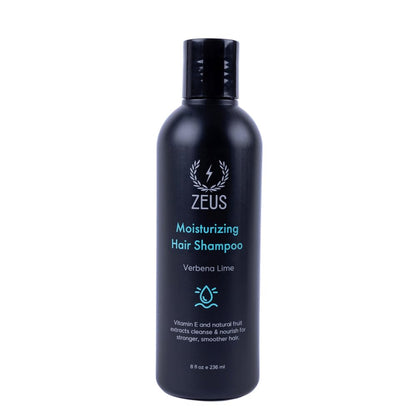 ZEUS Advanced Moisturizing Shampoo for Men — Vitamin E, Argan Oil, Tea Tree | Made in USA | 8 oz