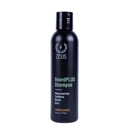 ZEUS BeardPLUS Shampoo for Men – Enhanced Beard Growth, Hydration & Strength | Made in USA (6 oz)