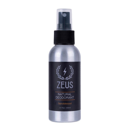 ZEUS Natural Sandalwood Deodorant Spray for Men – Aluminum-Free, Vegan, Made in USA