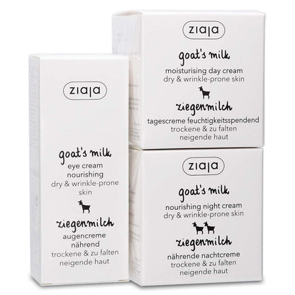 Ziaja Goat's Milk Bundle: Day, Night & Eye Cream – Hydration Set