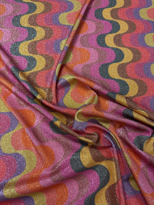 Zigzag Pattern Lurex Fabric by the Metre