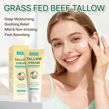 ZIIDII Beef Tallow Moisturizer – Unscented Deep Hydration for Dry Skin, 3.5oz