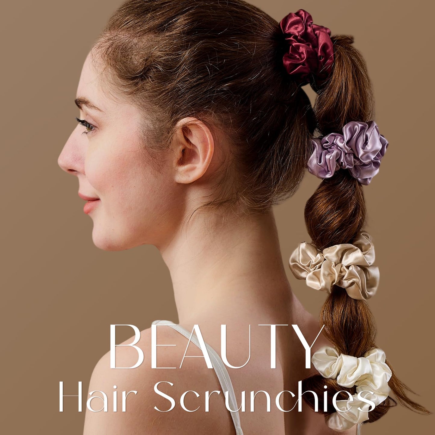 ZIMASILK 100% Mulberry Silk Hair Scrunchies — 19 Momme, No-Tug, 5-Pack