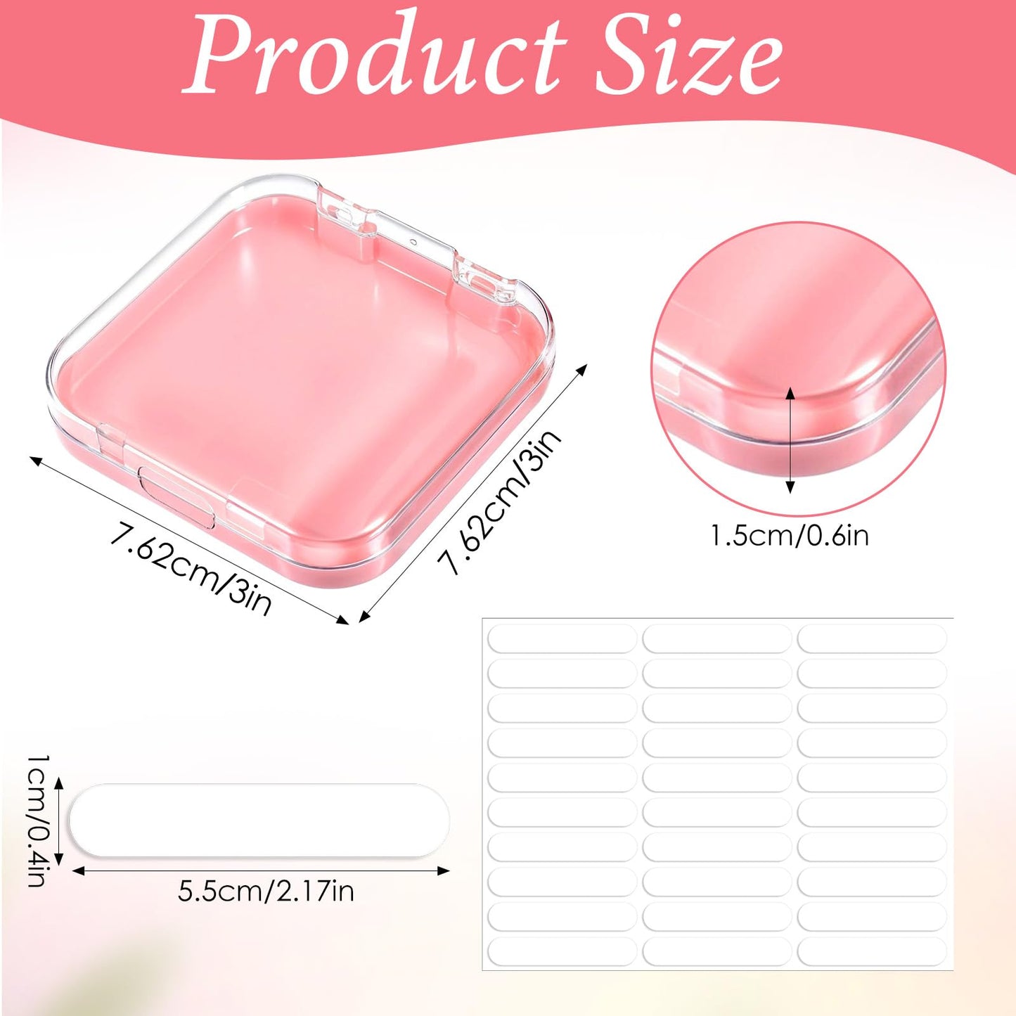 Zisiueel 24pcs Nails Packaging Boxes with Double-Sided Adhesive Tape – Acrylic Display Storage in 4 Colors