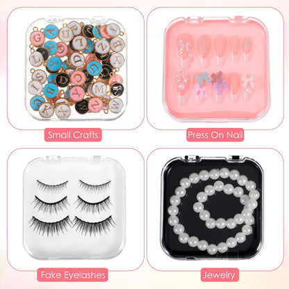 Zisiueel 24pcs Nails Packaging Boxes with Double-Sided Adhesive Tape – Acrylic Display Storage in 4 Colors
