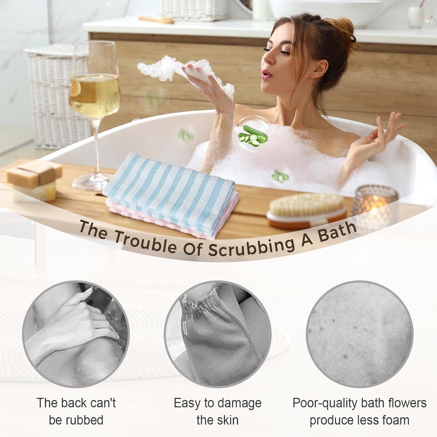 ZIVWAGX Exfoliating Shower Towel | 2-in-1 Body & Face Scrub