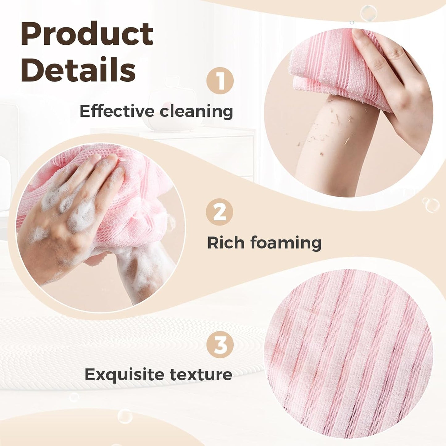 ZIVWAGX Exfoliating Shower Towel | 2-in-1 Body & Face Scrub