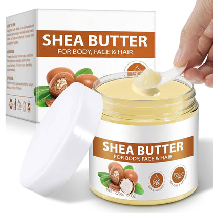 ZIXAOK Organic Raw Shea Butter – 100% Pure & Unrefined, 7.8 oz, Deep Moisture for Skin, Hair & Lips