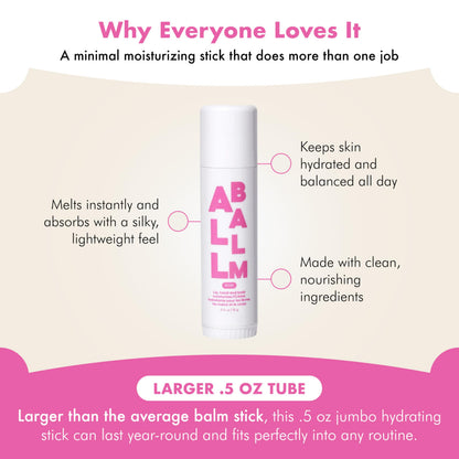 Zizia Rose Multi All Balm Stick – Moisturizing Lip, Hand & Body Balm with Shea Butter & Jojoba Oil