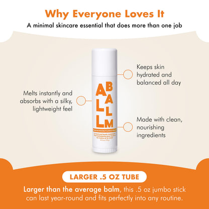 Zizia Botanicals Orange Blossom Neroli Multi Balm Stick – Hydrating Lip, Hand & Body Moisturizer 0.5 oz