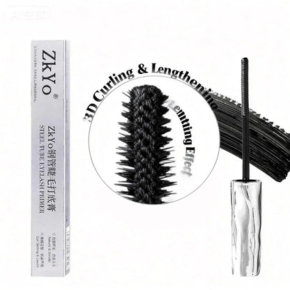 zkyo Steel Tube Eyelash Primer + Tubing Mascara — Waterproof, 3D Curl, No Flaking (0.12oz/3.5g)